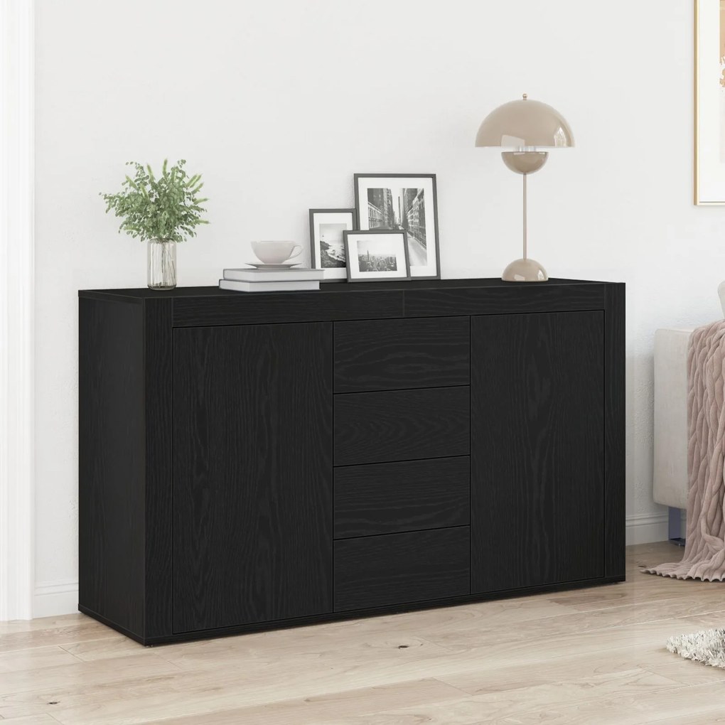 vidaXL Sideboard Stejar negru Lemn prelucrat 120 x 36 x 69 cm Depozitare