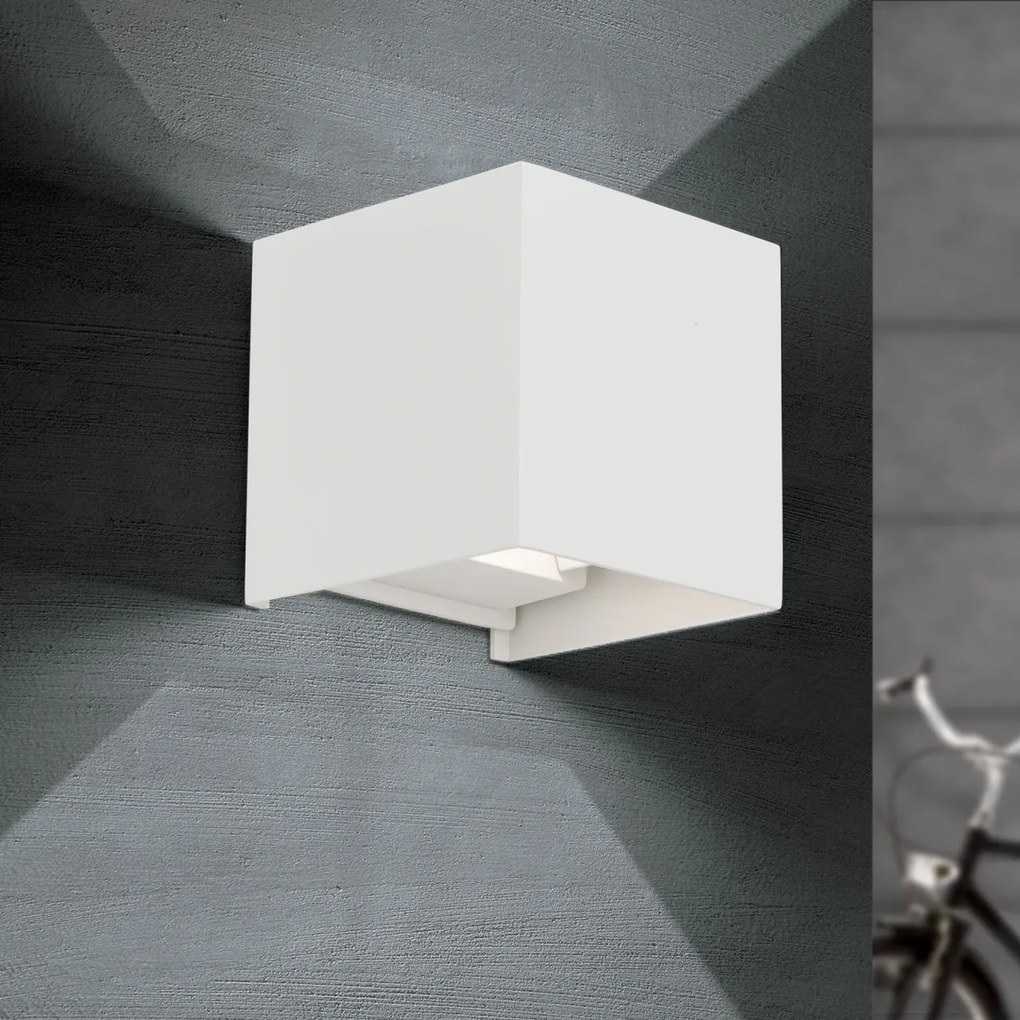 Aplica LED de exterior design modern ambiental IP54 Cube alba