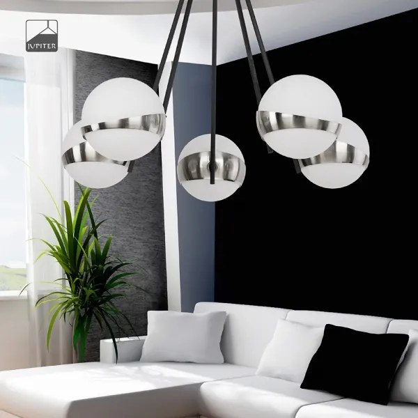 Jupiter 1715 - Lustră pe tijă ELFA 5xE14/40W/230V crom