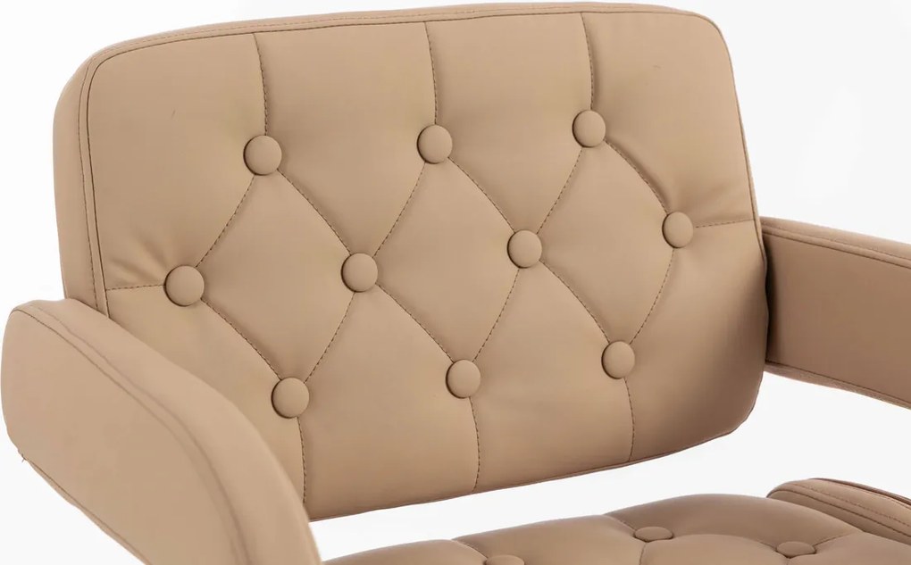 HR8403CROSS Scaun Caramel Piele Ecologica Premium Soft cu Bază Neagră