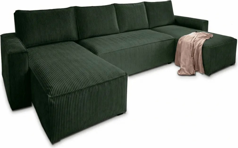 Coltar in forma de U SMART COSARO 295x140 cm, verde inchis