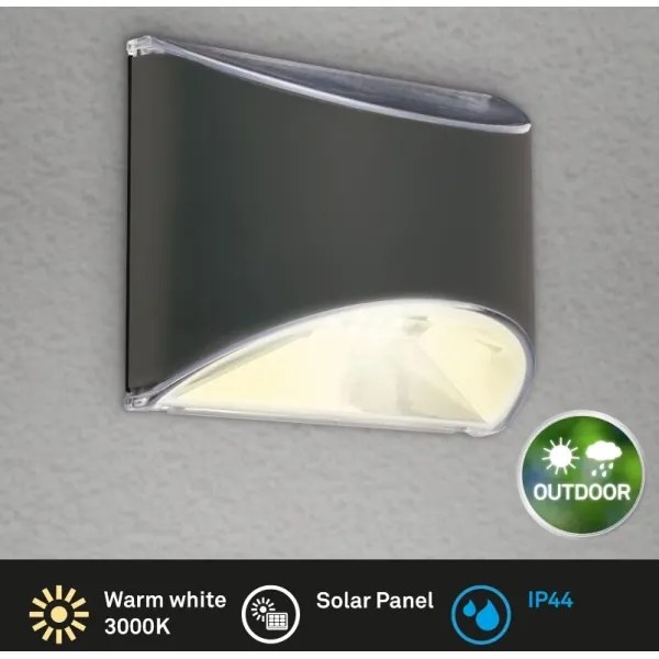 Briloner 3133015 - Aplica de perete solară cu LED/2W/3,7V IP44 3000K