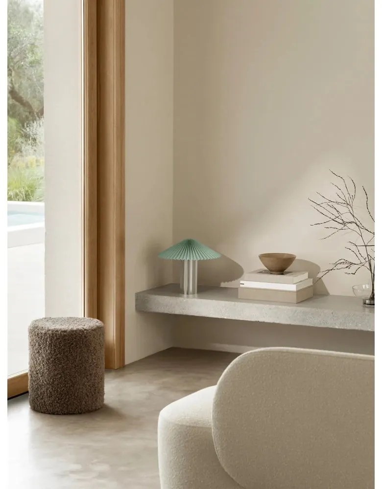 Veioză argintie-verde salvie cu intensitate reglabilă cu abajur textil (înălțime 36 cm) Taite – Blomus