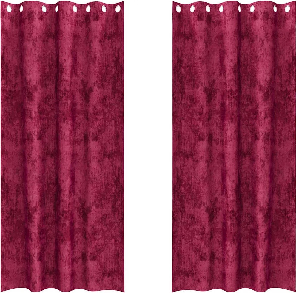 vidaXL Cortine din catifea cu perdele 2 pcs bordo 245 x 140 cm Catifea