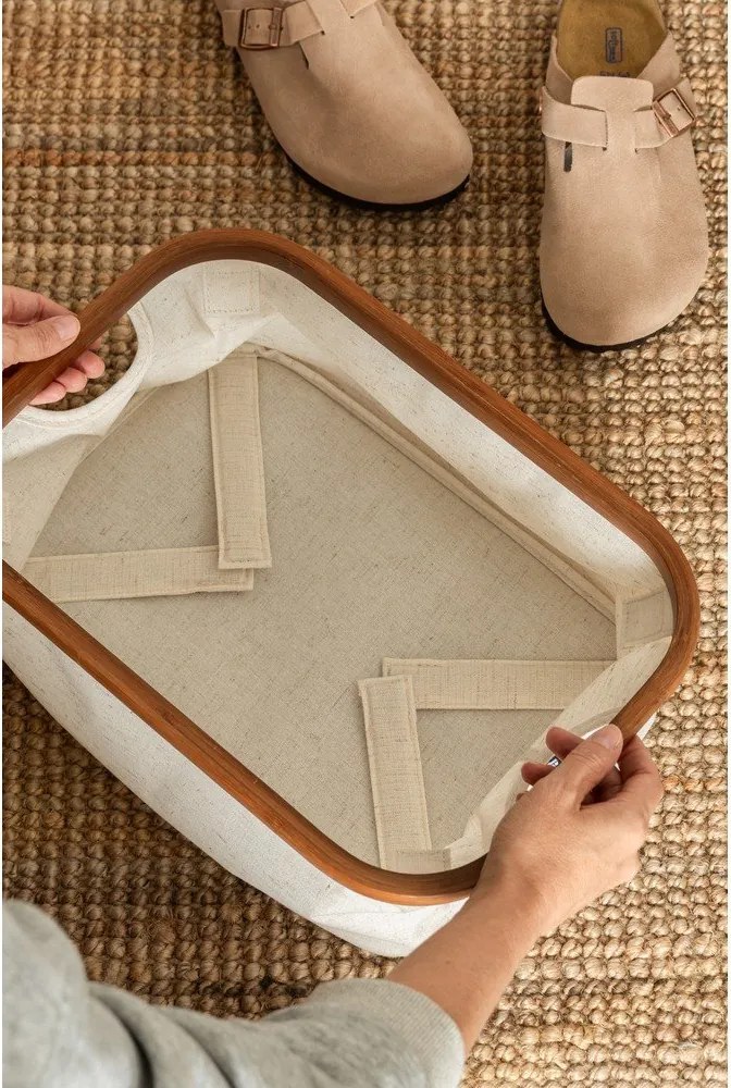 Cutie de depozitare crem din material textil 38x26x16 cm Bamboo/Linen – Bigso