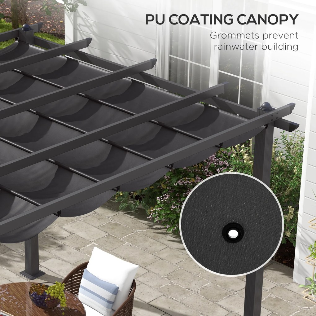 Outsunny Pergola cu Acoperis Retractabil de 3 x 3 (m) | Aosom Romania