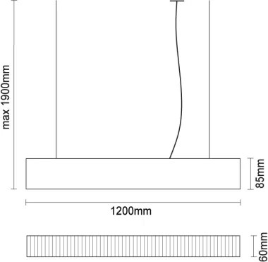 Lustră LED suspendată pe cablu, 55 W, 230 V, 3000/4000/6500 K, 120 cm, negru