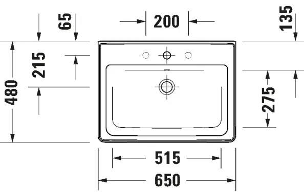 Duravit 2367650060 - Lavoar suspendat D-NEO 65x48 cm, ceramică, alb lucios