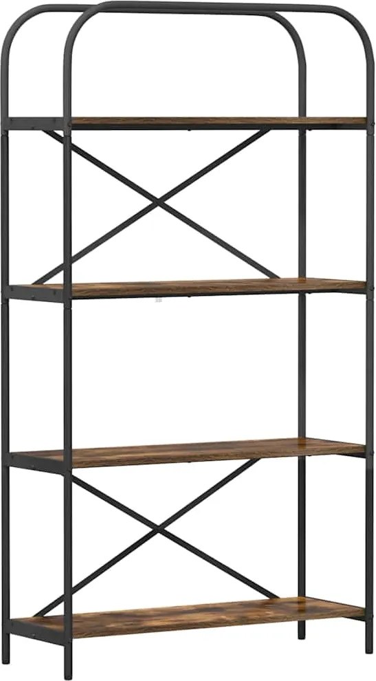 vidaXL Raft pentru cărți Stejar fumuriu 80 x 30 x 146 cm Lemn compozit