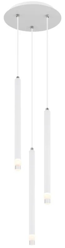 Lustra cu 3 Pendule metal alb RYAN pentru dormitor