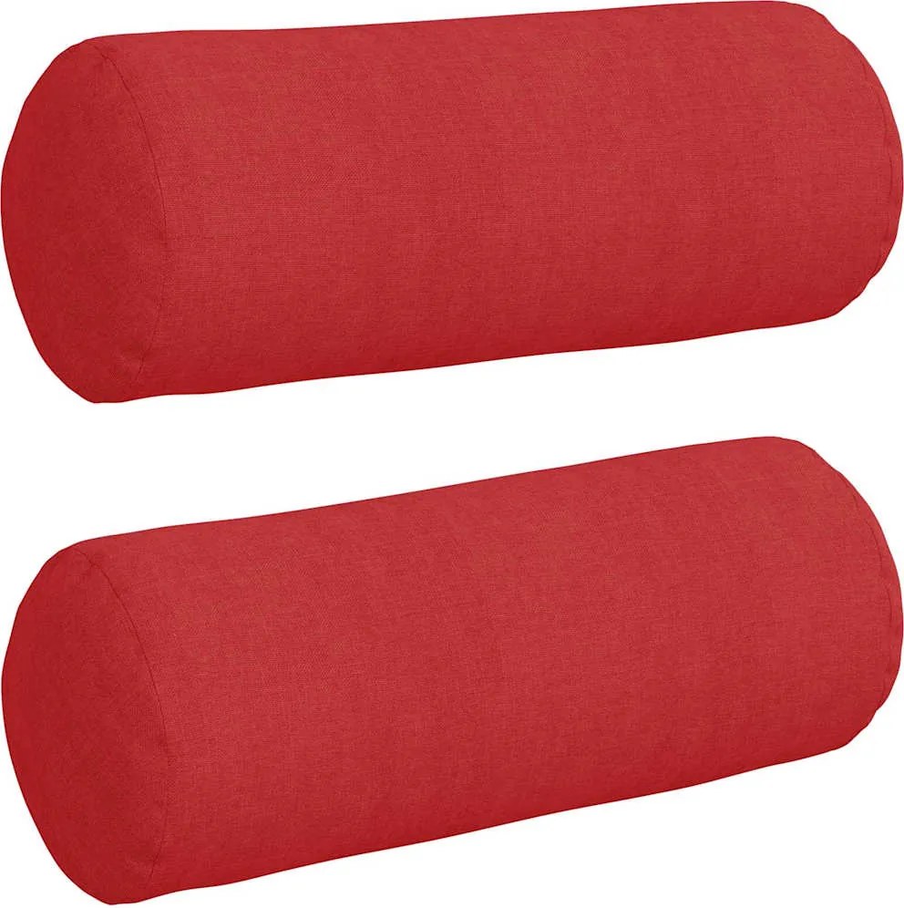 vidaXL Perne Bolster 2 pcs Roșu Ø 15 x 40 cm țesătură