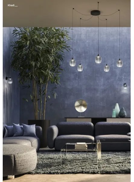 Redo 01-3487 - Lustră dimabilă pe cablu KHADI 5xLED/5,2W/230V negru/fumuriu