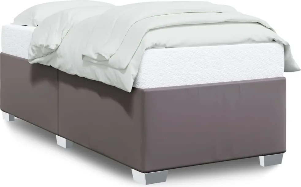 vidaXL Cadru de pat, gri, 80x200 cm, piele ecologică