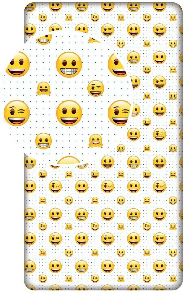 Lenjerie de pat Jerry Fabrics Emoji, de copii, din bumbac, 90 x 200 cm