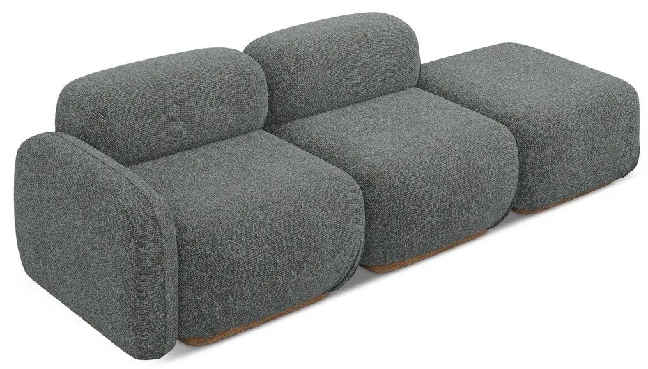 Șezlong modular gri (cu colț pe partea stângă) Ailani – Makamii