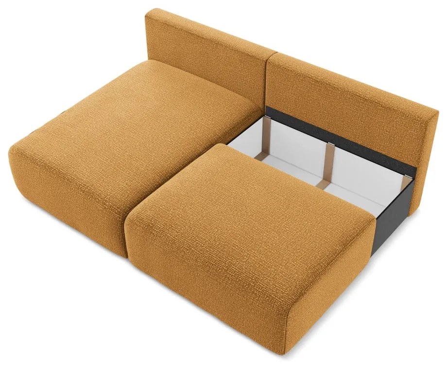 Colțar portocaliu extensibil/cu spațiu de depozitare (cu colț pe partea stângă) Kalena – Makamii