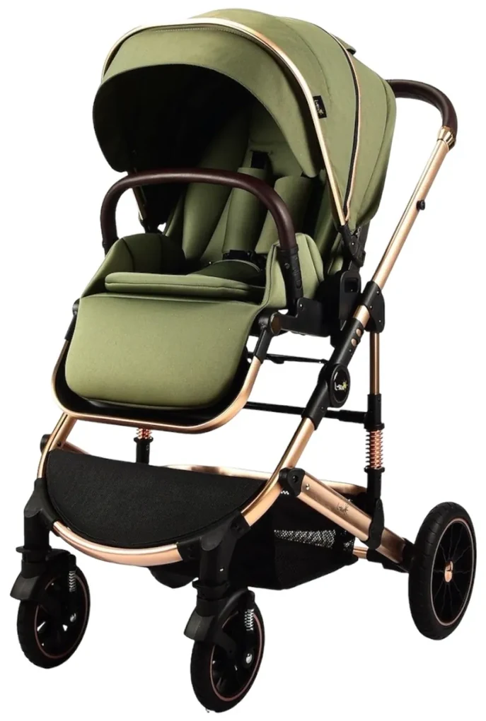 Carucior 2 in 1 reversibil, compact și pliabil, cu geanta inclusa, 0-36 luni - CPC-64-verde