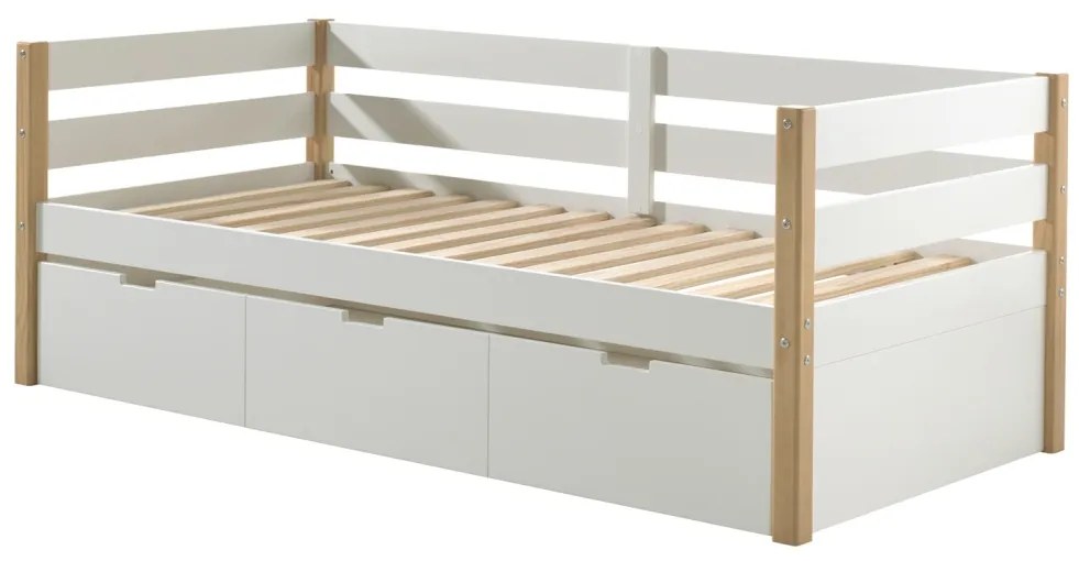 Set MARGRIT format dintr-un Pat copii cabină (90 x 200 cm) și un sertar de Pat copii.
