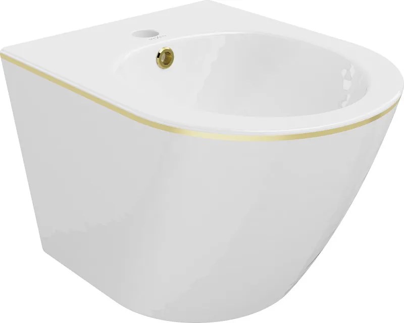 Mexen Lena bideu suspendat, alb/auriu linie - 35224805