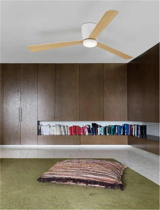 Ventilator de tavan cu telecomanda design modern DELL alb/lemn