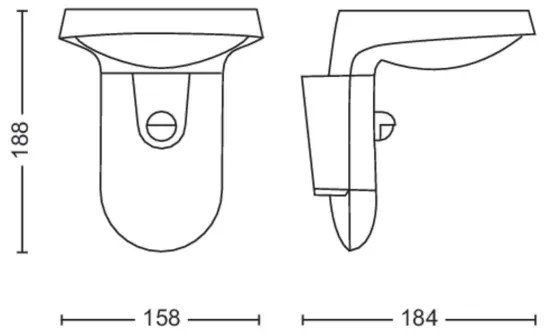 Philips TYLA LED 9W 230V 2700K IP44 Aplicație de perete cu senzor, exterior