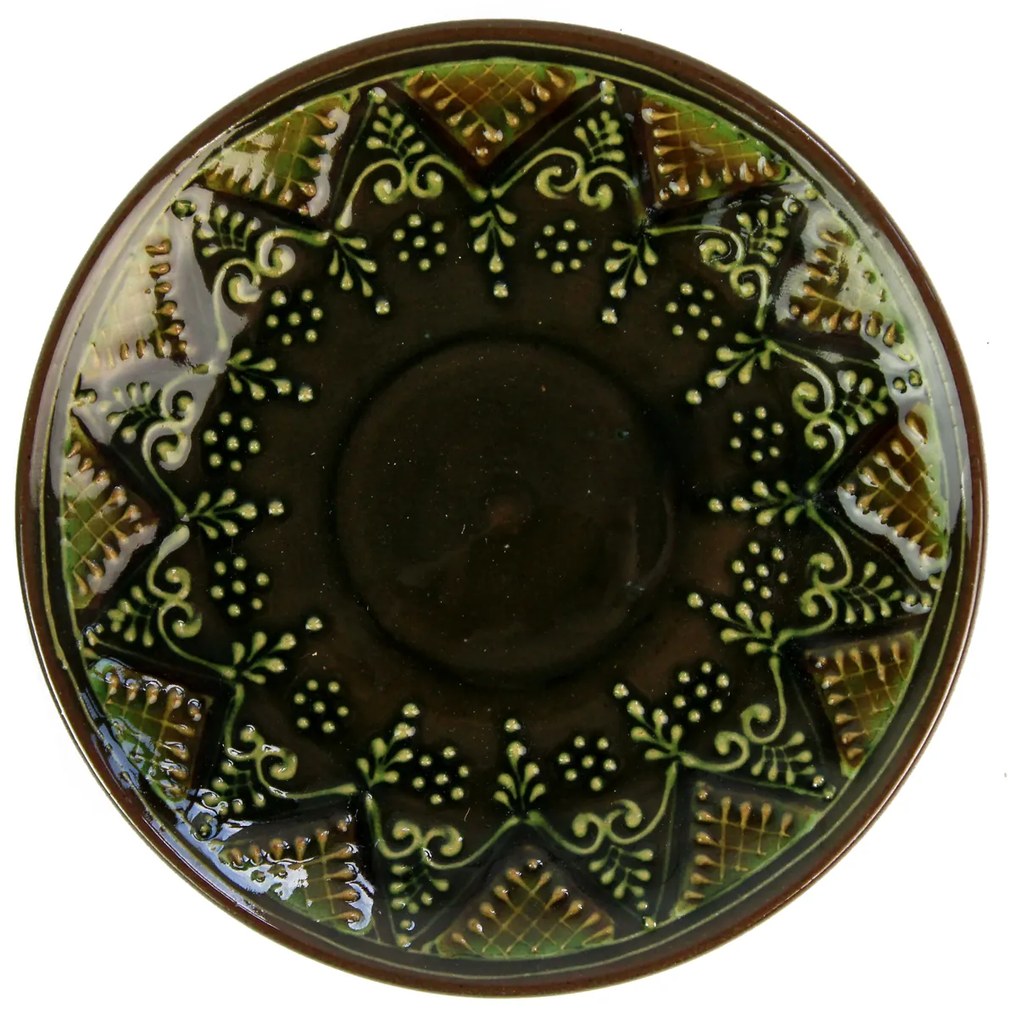 Farfurie din ceramica verde 13 cm