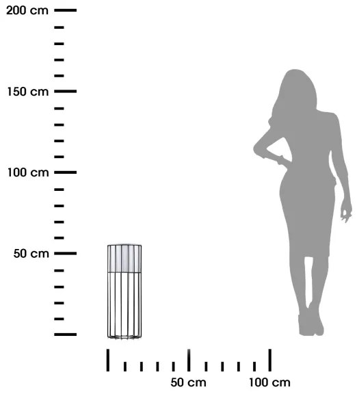 Ghiveci metalic de flori LOFT 55x20 cm negru/alb