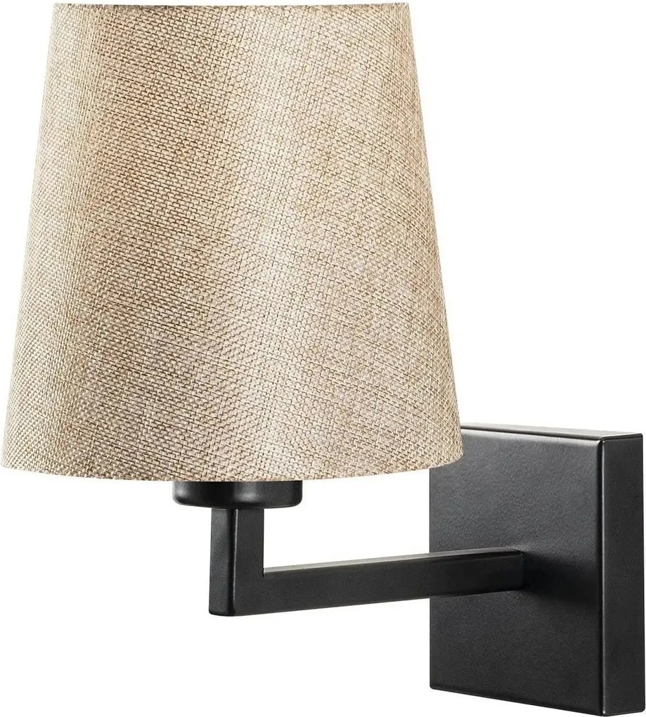 Lampa perete PROFIL-4656, negru/bej, fier/material textil, 18x24x30 cm