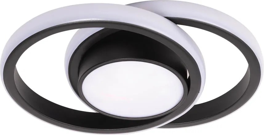 Plafoniera LED Erste Vista 38W 260x190x50mm, Negru Mat, Design Ring Circular Modern, 3CCT Ajustabil, Iluminat Interior Elegant pentru Living Dormitor