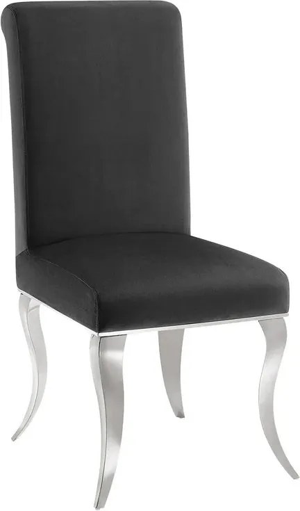 Set 2 scaune Modern Barock, argintiu/ catifea neagra