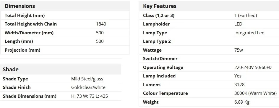 Lustra LED suspendata design modern Clamp aurie 63125-5GO SRT