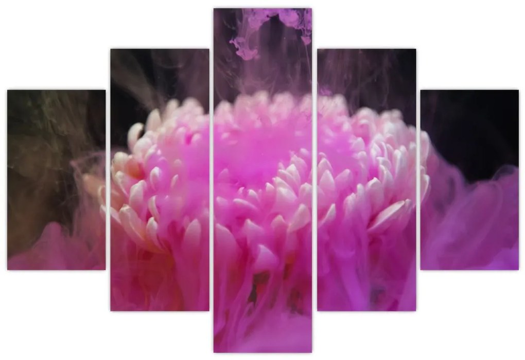 Tablou cu floare în fum roz (150x105 cm)
