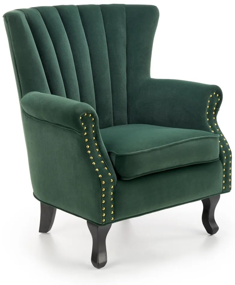 Fotoliu Titan velvet verde – H87 cm