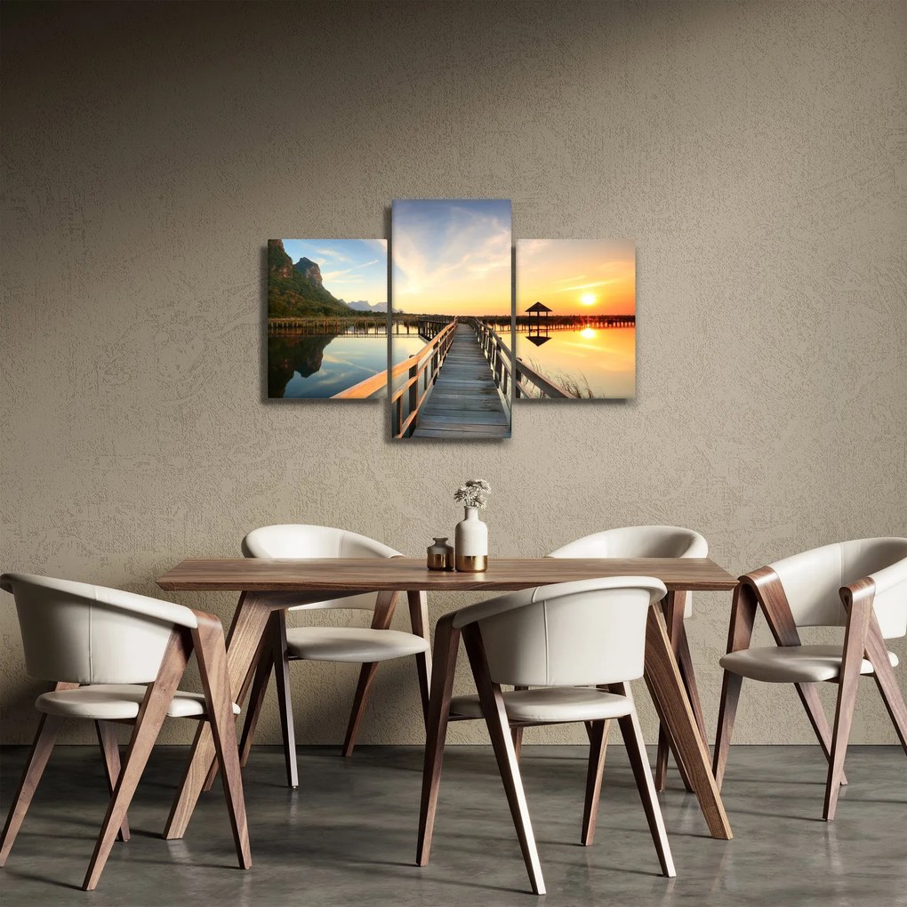 Tablou ponton din lemn (90x60 cm)