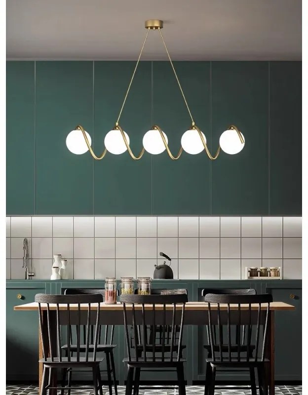 Lustra LED cu 5 Globuri Elit'S Alb Mat G9