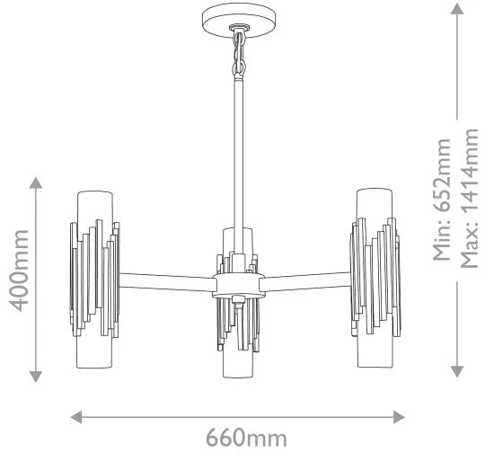 Elstead MARVELE6-AB-OPAL - Lustra pe tijă MARVELE, 6xE14/40W/230V, aurie