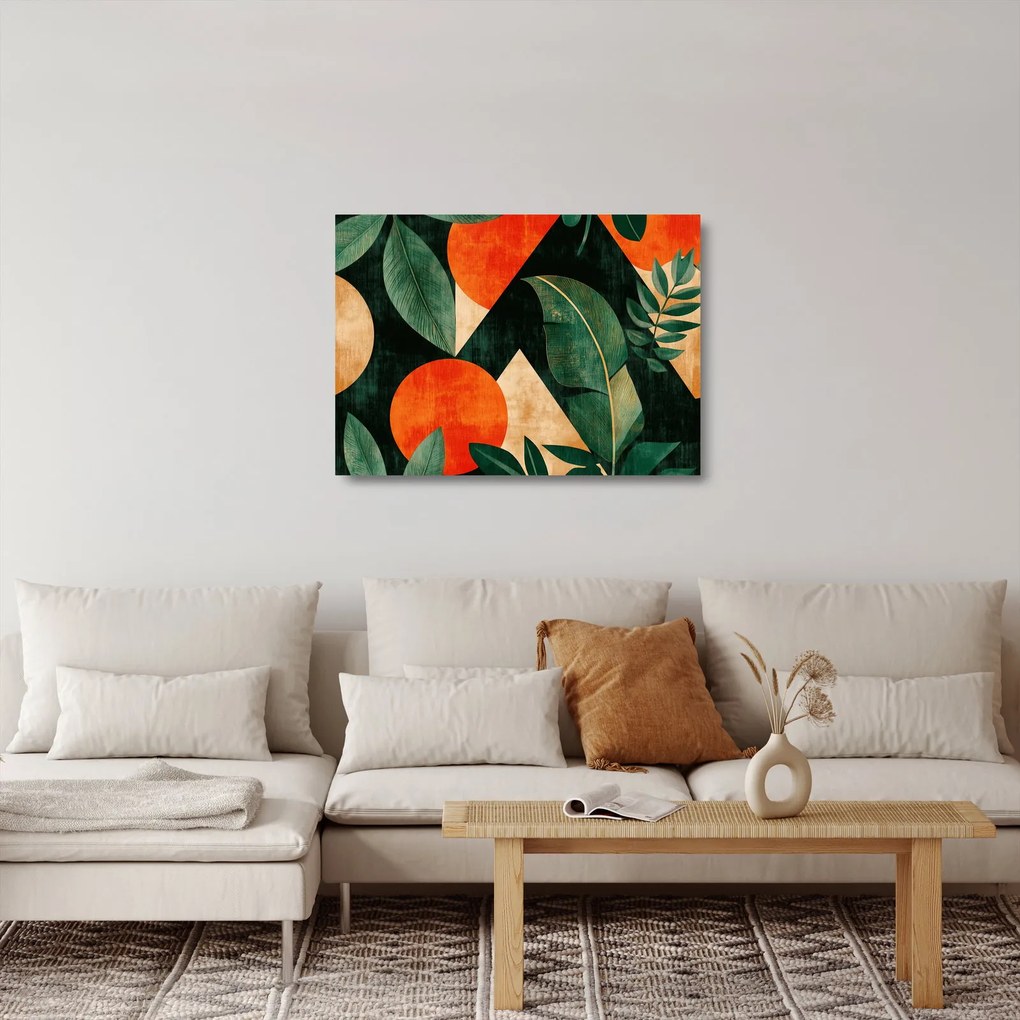 Tablou pe sticlă - Motive naturale geometrice II. (70x50 cm)