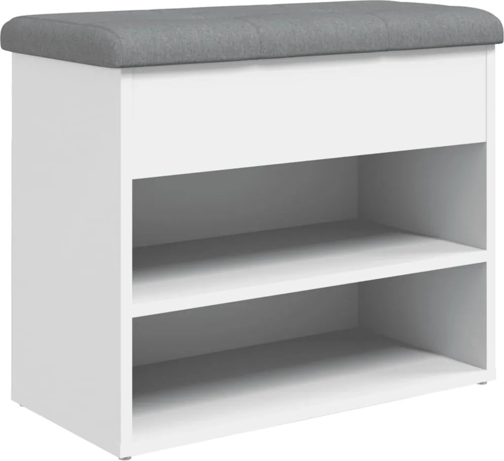 vidaXL Bancă pentru pantofi, albă, 62x32x50 cm, lemn stratificat