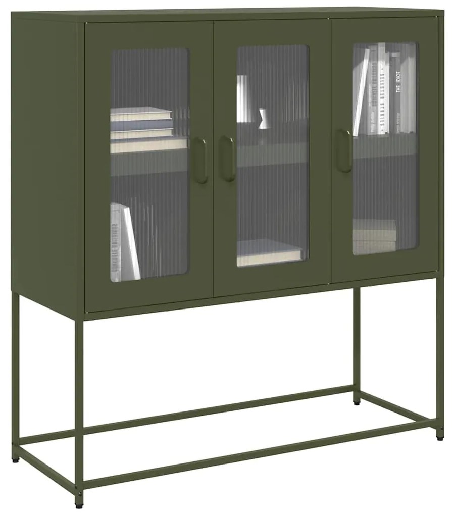 vidaXL Dulap, verde măsliniu, 100,5x39x107 cm, oțel laminat la rece