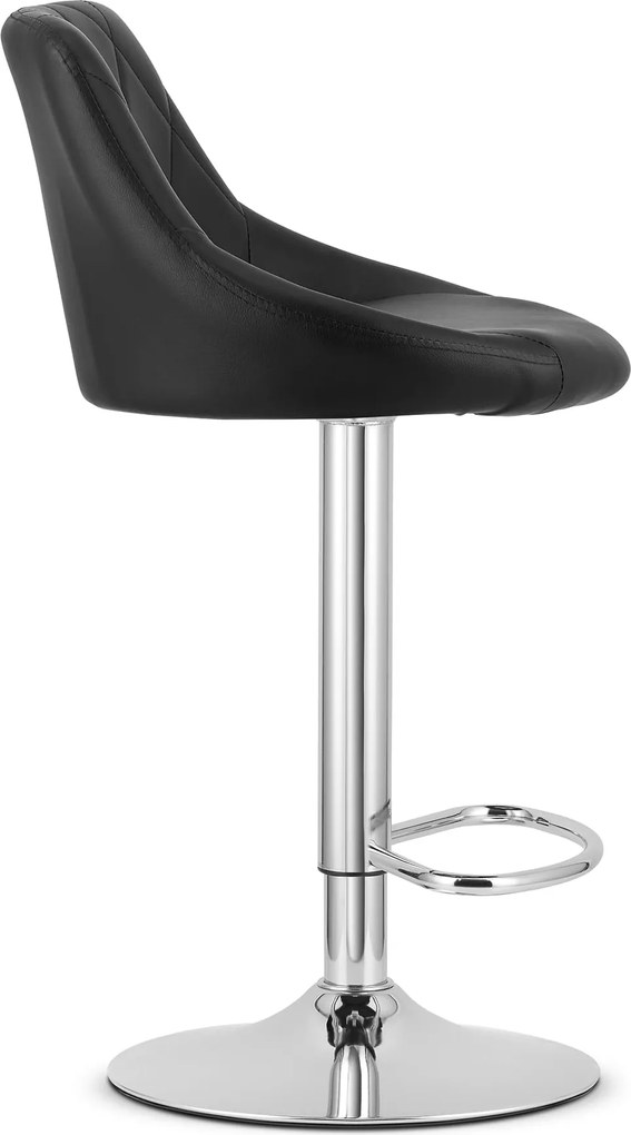 OFERTA Scaun de bar negru din piele ecologica KAST II. calitate secunda