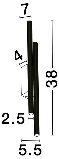 Aplica LED ambientala stil minimalist PARON 2 auriu/negru H-38cm