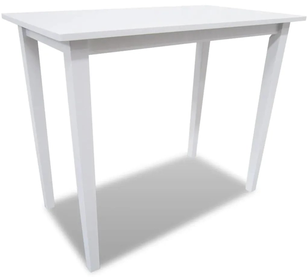271832 vidaXL Set mobilier de bar din lemn, masă și 4 scaune, alb