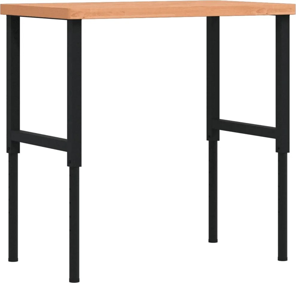 vidaXL Banc de lucru 100x60x(73-99,5) cm lemn masiv fag dreptunghiular