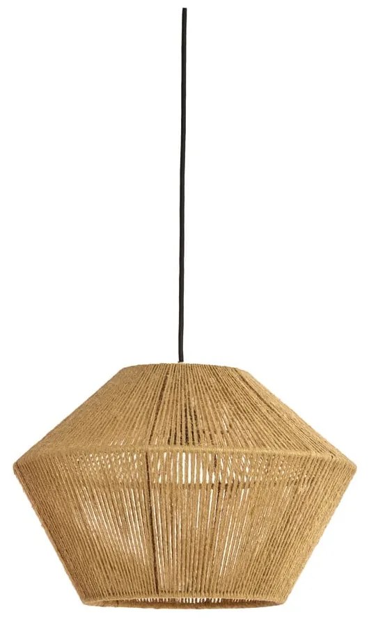 Lustră verde-deschis cu abajur din iută ø 40 cm Fugia – Light & Living
