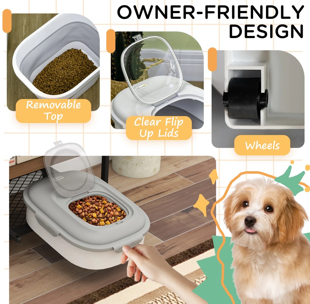 PawHut Recipient pentru Crochete de Câini Capacitate 5-25L cu Închidere Ermetică Gri | Aosom Romania