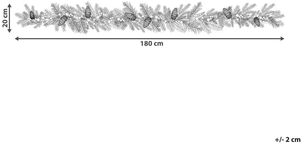 Ghirlandă de Crăciun 180 cm Thorfinn (verde) (cu iluminat). 1076094