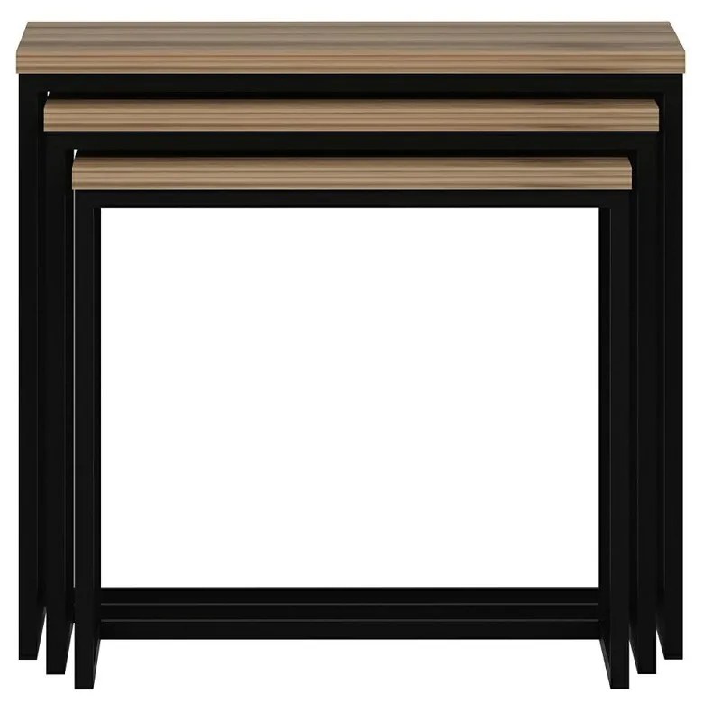 Masă pliabilă Evia Walnut, 3 buc