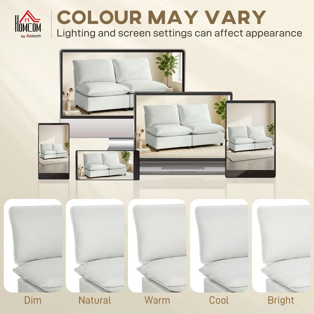 HOMCOM Canapea 2 locuri, 146 cm canapea modulară din piele ecologică cu șezut lat și adânc, perne groase, montaj ușor, Gri | Aosom Romania