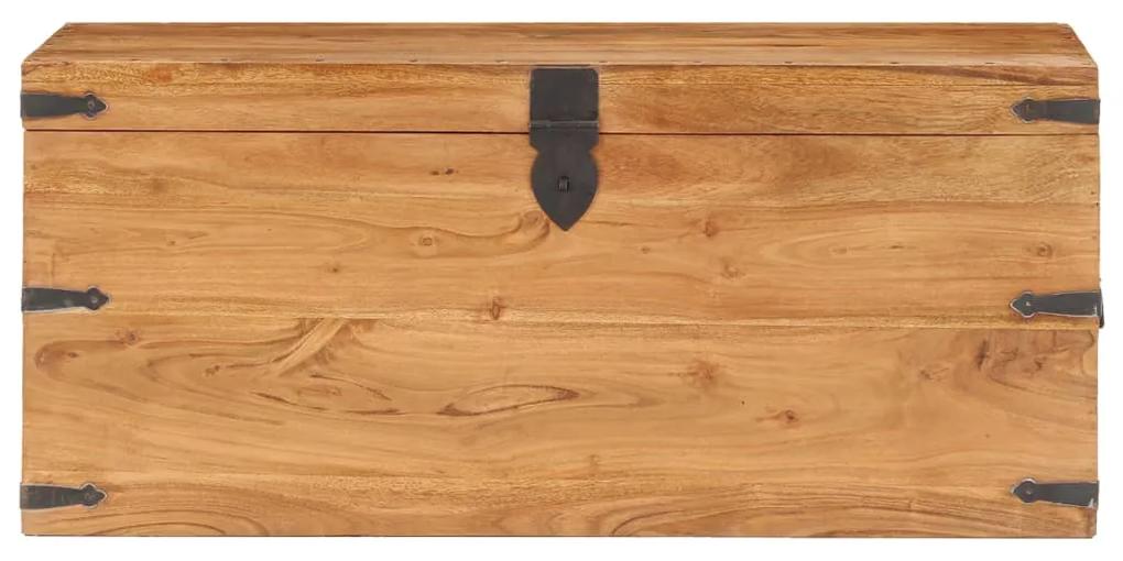 Cufar, 90 x 40 x 40 cm, lemn masiv de acacia 1, Maro inchis, 90 x 40 x 40 cm