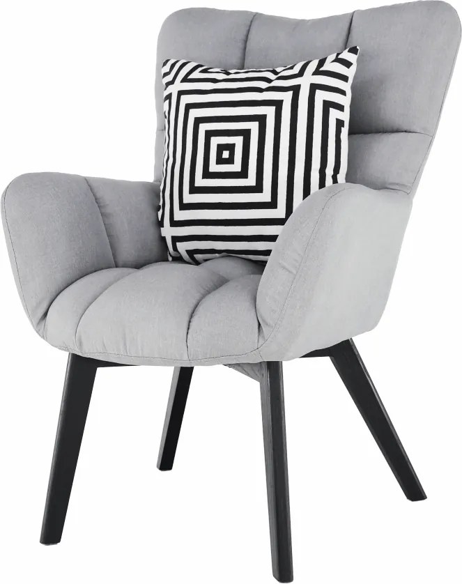 Fotoliu de design, gri/negru, FONDAR
